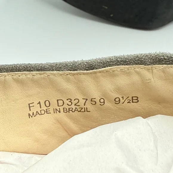 Cole Haan Nadia D32759 Gray‎ Suede Buckle Heel Ankle Booties Side Zip Womens 9.5 - Picture 6 of 8